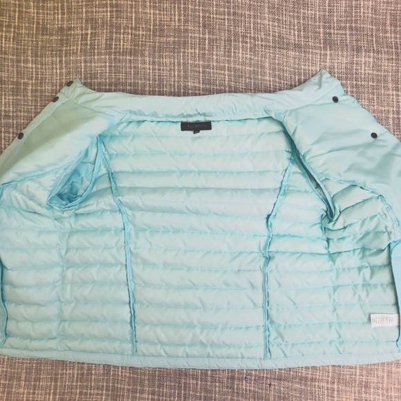 Talbots Quilted Down Puffer Jacket Flattering Sea Green Women's S - Picture 11 of 16